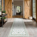 Oushak 3x12 Wide Hallway Runner Rug (3' x 12' (Runner) / Cream Green)
