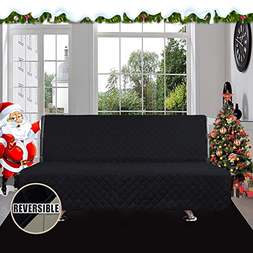 Reversible Couch Cover (Black/Beige / Large Futon)