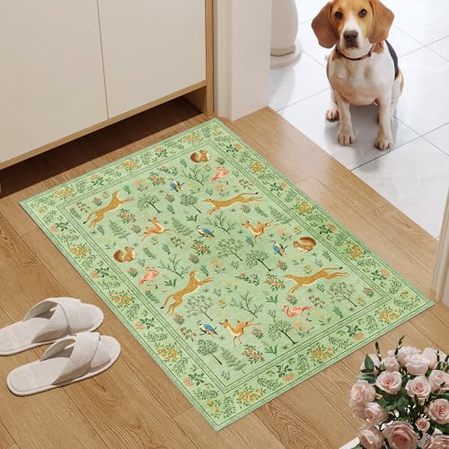 2x3 Entryway Rug (Light Green(animal) / 2' x 3' (Rectangular))