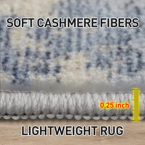 5x7 Area Rugs for Living Room (Blue/Gold / 5' x 7' (Rectangular))