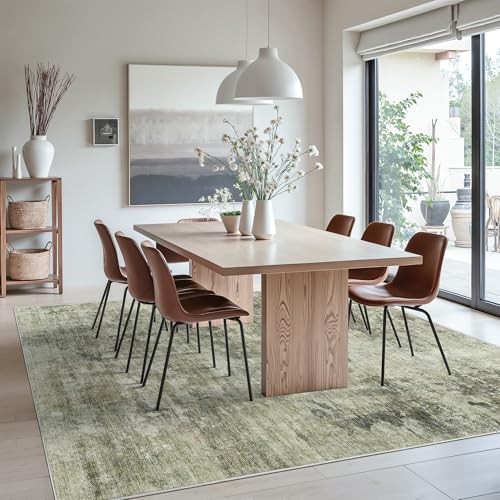 Abstract Rug 8x10 Large Living Room Area Rugs Washable Green Black (Green Black / 8' x 10' (Rectangular))