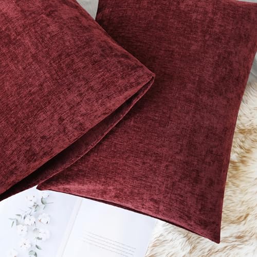 Decorative Standard Throw Pillow Covers 26 X 20 Inches Burgundy (26" x 20" (Pack of 2) / Burgundy)