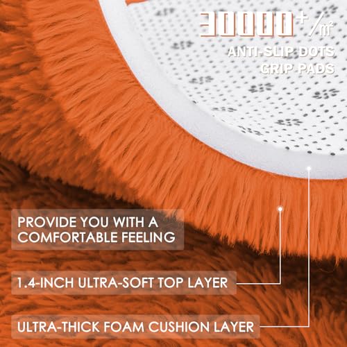 Orange Round Rugs for Bedroom (6 Ft Round / Orange)