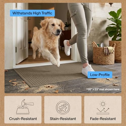 HydroABSORB Door Mat for Indoor Outdoor Use (Beige / 29" X 17")