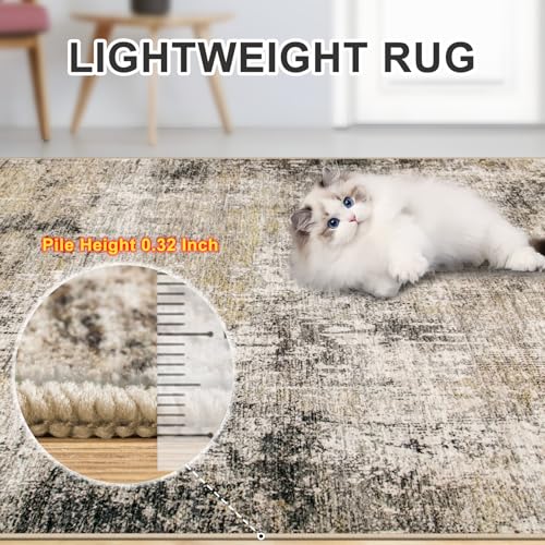 Area Rug Living Room (Brown Black Grey / 5' x 7' (Rectangular))