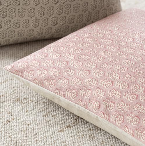 Decorative Floral Print Throw Pillow Covers 18×18 Light Pink (18" x 18" (Pack of 2) / Light Pink)