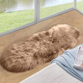 Beige Faux Sheepskin Fluffy Fur Rugs for Bedroom Machine Washable 2x4 Shag Area Rugs for Living Room Office Furry Nursery Rug (2' x 4' (Sheepskin Fur) / Beige)