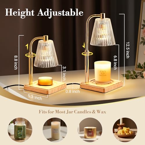Candle Warmer Lamp with Timer for Yankee Candles (Clear Adjustable Height 02)