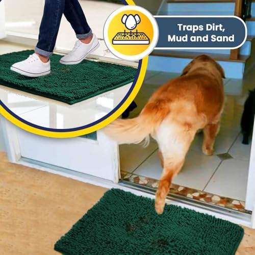 Super Water Absorbent Door Mat Indoor (Dark Green / 24" x 72")