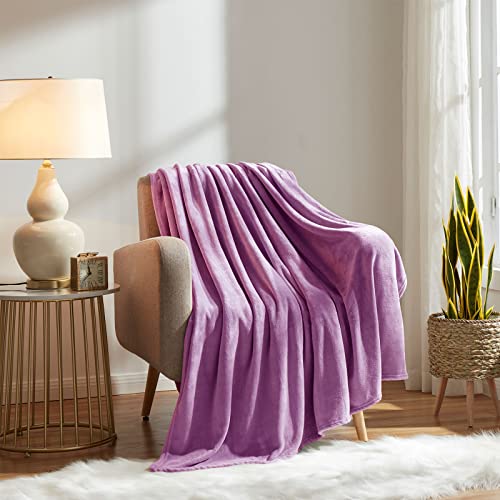Fleece Blanket Twin Size Lilac Lightweight Super Soft Cozy Luxury Bed Blanket Microfiber (Lilac / Twin(60"x80"))