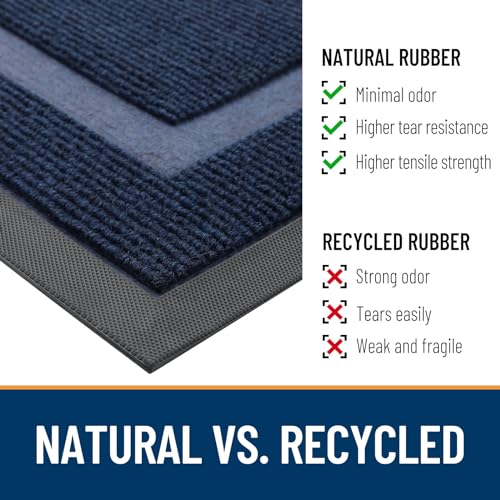 Half Circle Front Door Mat Outside 35x23 All (Blue / 35" x 23")