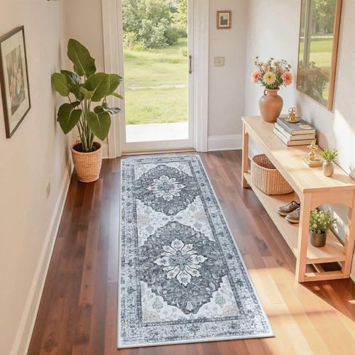 Washable Area Rug (Grey/White/Beige / 2' x 6' (Rectangular))