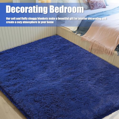 Ultra Soft Fluffy Area Rugs for Bedroom Living Room (Blue / 10' x 14' (Rectangular))