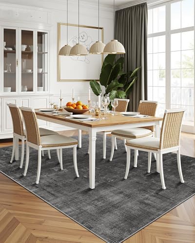 8x10 Area Rugs for Living Room Large Modern Washable Rug (Ink / 8' x 10' (Rectangular))