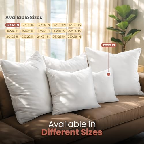 12x12 Pillow Inserts (White / 12x12 Inch)
