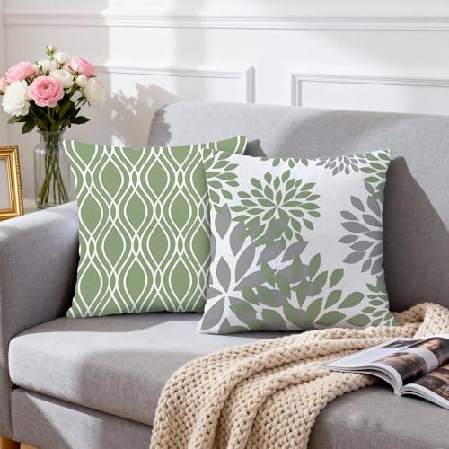 Throw Pillow Covers 18x18 (Sage Green / 18" x 18" (Pack of 4))