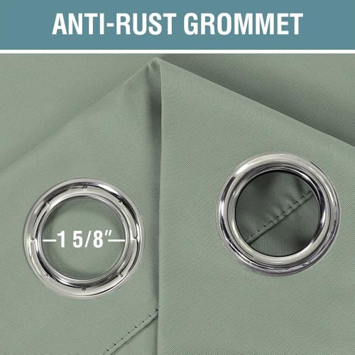 Blackout Curtain for Living Room Thermal Insulated Window Treatment Curtain 54 inch Length Energy Saving Solid Grommet Top Blackout Drape (52"W x 54"L (Pack of 1) / Sea Grass)
