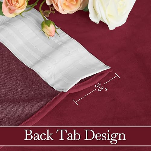 Burgundy Velvet Curtains 84 inches for Bedroom Living Room (Burgundy / 52"W x 84"L (Pack of 2))