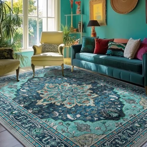 Washable Area Rug (Teal / 5' x 7' (Rectangular))