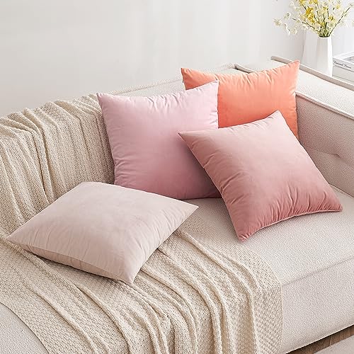 12x20 Inch Lumbar Velvet Throw Pillow Covers Dusty Pink (20" x 12" (Pack of 2) / Dusty Pink)