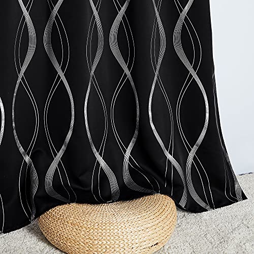 Black Out Curtains for Living Room (1 - Black / 52"W x 63"L (Pack of 2))