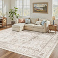5x7 Area Rugs for Living Room (Brown/Ivory / 5' x 7' (Rectangular))