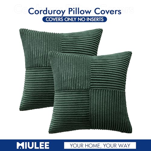 Army Green Decorative Throw Pillow Covers for Couch 16x16 Inch (16" x 16" (Pack of 2) / Army Green)