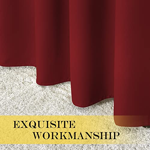 Blackout Curtains for Doorway 78 inches Long (Burgundy Red / 52"W x 78"L (Pack of 2))