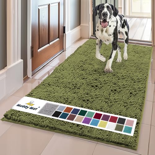 Super Water Absorbent Door Mat Indoor (Army Green / 36" x 120")