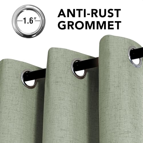 100% Blackout Linen Curtains 54" L 2 Panels Heathered Tea (Heathered Tea / 52"W x 54"L (Pack of 2))