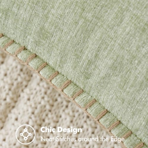 Decorative Couch Throw Pillow Covers 16x16 Inch Light Green 2 Pack (Light Green / 16" x 16" (Pack of 2))