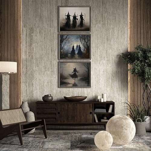 03 Pcs Unframed Vintage Moody Witch Art (Unframed / Ghost 3)