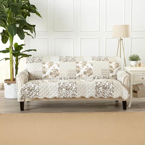 Reversible Patchwork Sofa Cover (Sofa / Patchwork - Taupe)