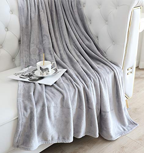 Large Flannel Fleece Throw Blanket (60"x80" / Lightgrey)