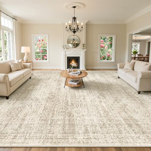 10x14 Area Rugs for Living Room Washable Rug Non (Beige / 10' x 14' (Rectangular))