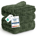 Checkered Soft Cozy Queen Blanket for Bed (Green / Queen (90" X 90"))
