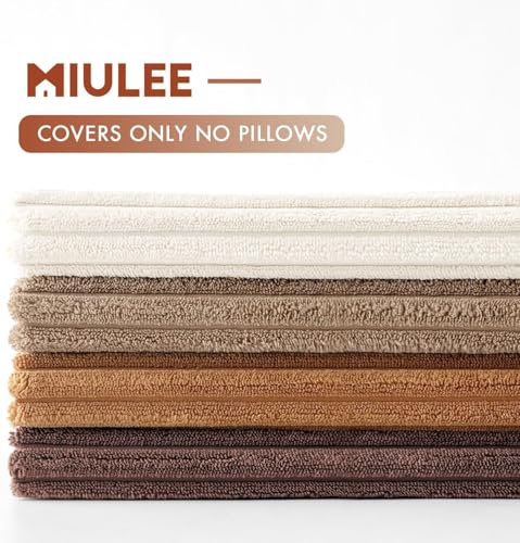 Fall Corduroy Decorative Throw Pillow Covers Brown Series 24x24 (24" x 24" (Pack of 4) / Brown)