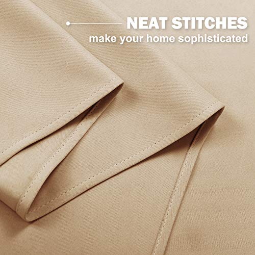 Kitchen Windows Curtains Blackout for Home Christmas (Biscotti Beige / 42"W x 36"L (Pack of 2))