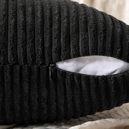 Black Decorative Euro Sham Pillow Covers 24x24 Inch 2 Pack (24" x 24" (Pack of 2) / Black)