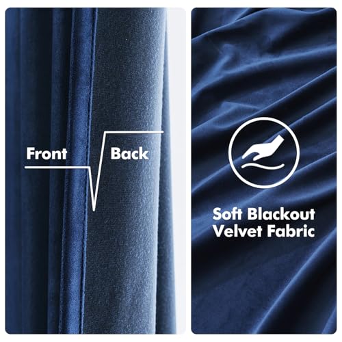 Velvet Curtains Royal Blue 52 x 96 Inch Length Set of 2 (Royal Blue / 52"W x 96"L (Pack of 2))
