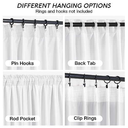 White Velvet Curtains 90 inches for Bedroom Living Room (White / 52"W x 90"L (Pack of 2))