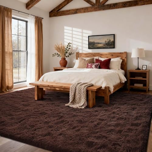 8x10 Ft Extra Large Shag Rugs for Living Room (De Coffee / 8' X 10' (Rectangular))
