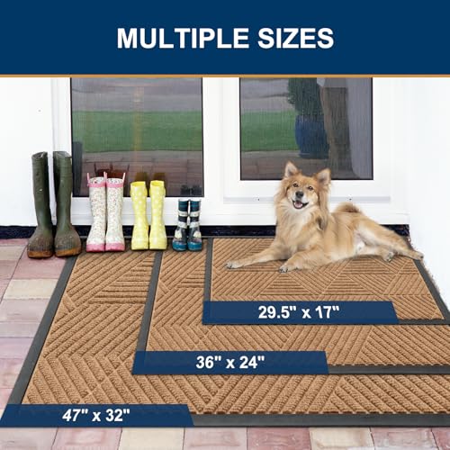 Front Door Mat Outside Entrance (Coffee / 47" X 23")
