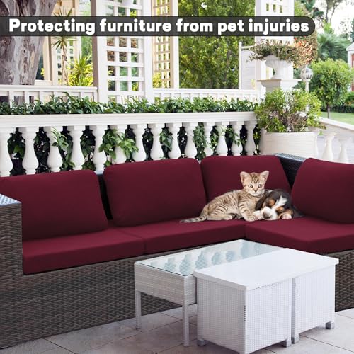 8Pcs Outdoor Cushion Covers (Claret Red / 8PCS)