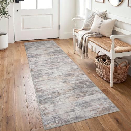 Modern Hallway Runner (Multi-grey / 2' x 6' (Runner))