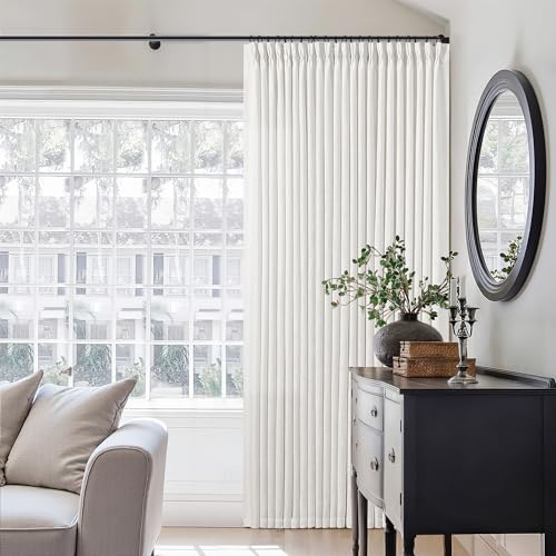 Beige White Pinch Pleated Extra Wide Curtain Panels 96 Inches Long 100 Wide (Beige White / 100"W x 96"L (Pack of 1))