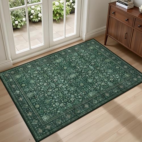 2x3 Area Rugs Living Room (Deep Green / 2' x 3' (Rectangular))