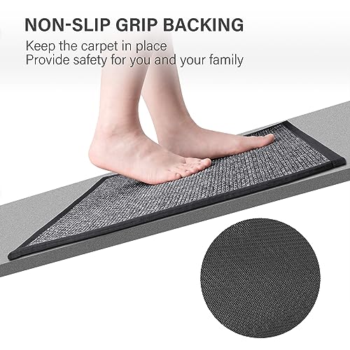 Kitchen Rugs Non Skid Washable Set of 2 PCS (Inky)