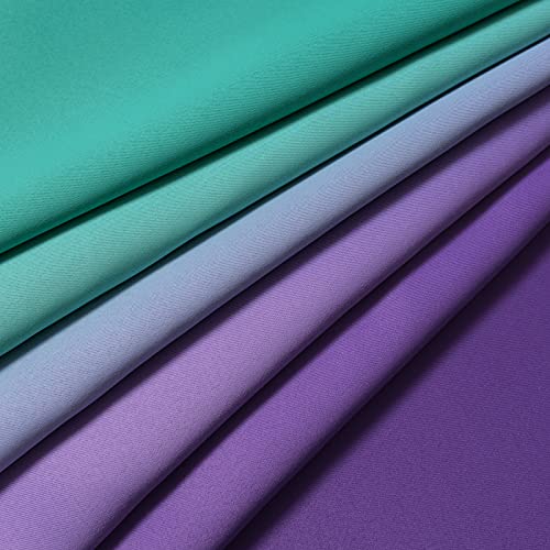 Teal and Purple Blackout Curtains 52x63 Inch (52"W x 63"L (Pack of 2) / Teal and Purple)