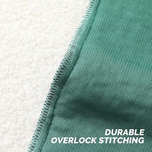 Pack of 2 Faux Fur Teddy Boucle Pillow Covers 18x18 Inch (Dark Green / 18" x 18" (Pack of 2))